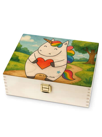 Mr. & Mrs. Panda Teebox Einhorn Herz Design ohne Spruch in Weiß