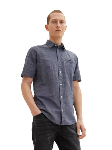 Tom Tailor Kurzarm Hemd mit Brusttasche STRUCTURED SHIRT in Navy