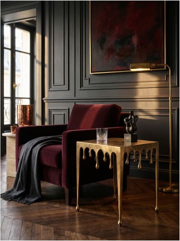 KADIMA DESIGN Beistelltisch quadratisch, lackiertes Aluminium, handgefertigt in Gold