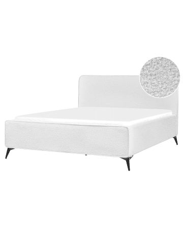Beliani Doppelbett VALOGNES in Weiß/Schwarz - (W) 171 x (H) 110 x (L) 220 cm