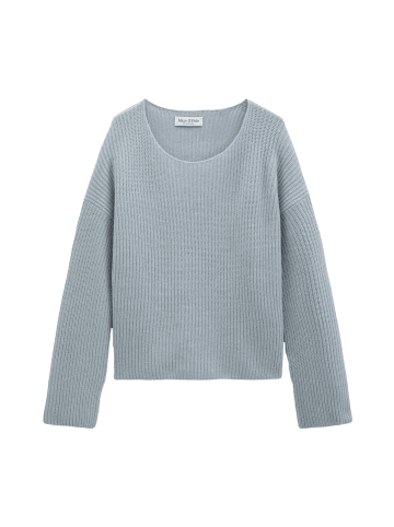 Marc O'Polo Lockerer Strickpullover mit weitem Ausschnitt in Glacial Blue