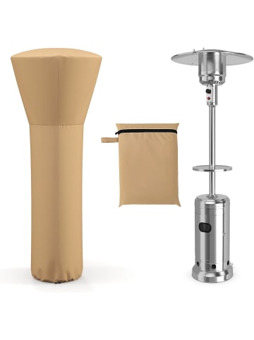 COSTWAY Wetterschutzhülle 210D für Heizpilz mit Reißverschluss in Beige