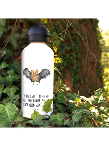 Mr. & Mrs. Panda Alu Trinkflasche Fledermaus Flügel mit Spruch in Weiß