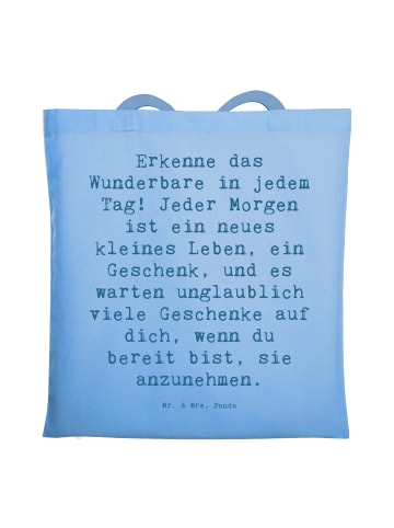 Mr. & Mrs. Panda Tote Bag Spruch Erleuchtung im Alltag mit Spruch in Sky Blue