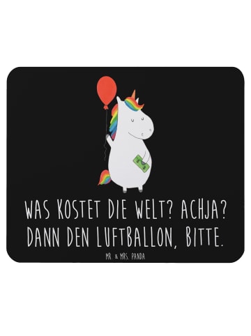 Mr. & Mrs. Panda Mauspad Einhorn Luftballon mit Spruch in Schwarz