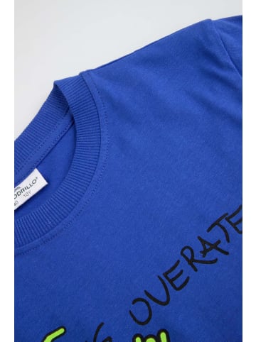 Coccodrillo Baumwoll-T-Shirt mit kurzen Ärmeln in kobaltblau