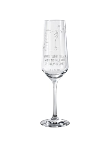 Mr. & Mrs. Panda Sektglas Bär Seifenblasen mit Spruch in Transparent