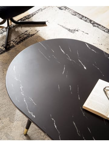 KADIMA DESIGN Couchtisch 120x60x41,5 cm mit Marmor Optik Modern, Design in Schwarz