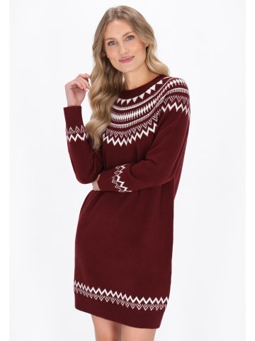 DreiMaster Women Dress in wine red offwhite