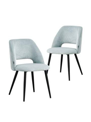 B&D Home 2er-Set: Esszimmerstuhl VICKY in Hellblau - (B)53 x (H)81 x (T)58 cm