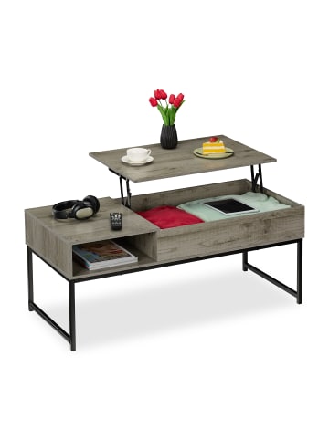 relaxdays Couchtisch in Grau - (B)110 x (H)45 x (T)50 cm