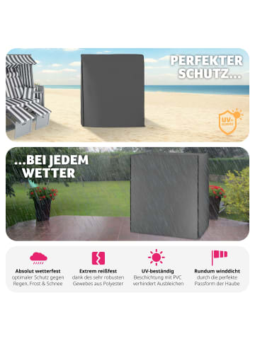 tectake Schutzhülle für Strandkorb  120 x 80 x 145 cm, grau