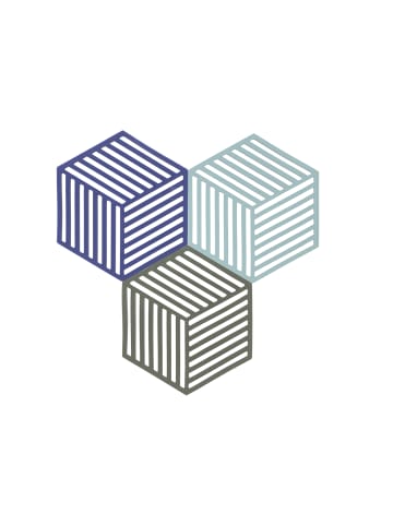 Zone Denmark Untersetzer Hexagon in Indigo/Fog/Olive Taupe
