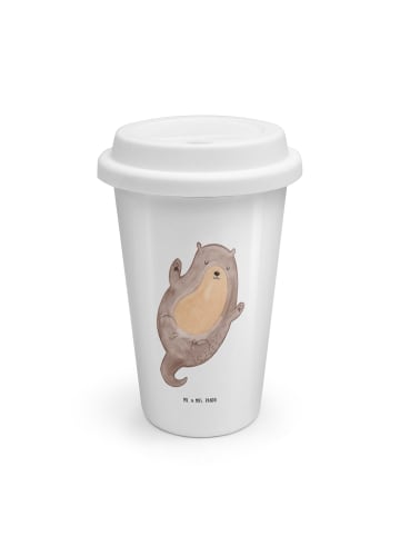 Mr. & Mrs. Panda To Go Becher Otter Umarmen ohne Spruch in Weiß