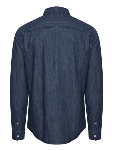 BLEND Meliertes Langarm Jeans Hemd aus Baumwolle BHANTES in Blau