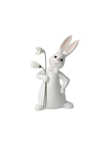 Goebel Figur " Hase Snow White-First Flowers " in weiß glasiert
