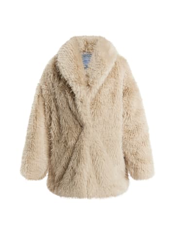 DreiMaster Damen Mantel Aus Webpelz in Cremebeige