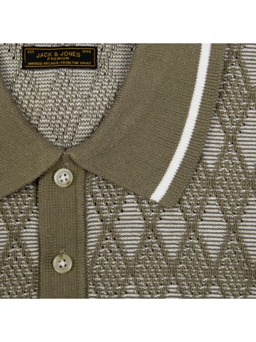 Jack and Jones Poloshirt Bluzack Structure Knit Polo in Oliv