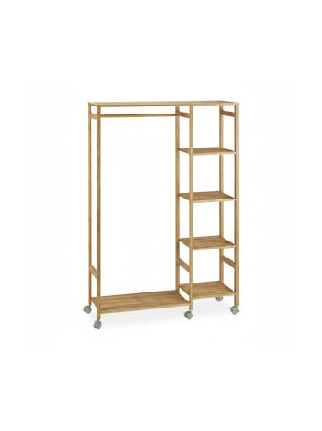 relaxdays Rollgarderobe in Natur - (B)92 x (H)136,5 x (T)30 cm