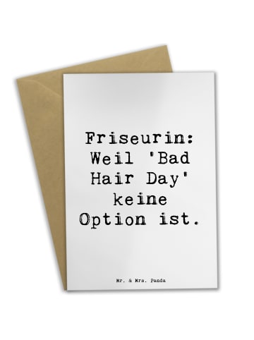 Mr. & Mrs. Panda Glückwunschkarte Spruch Friseurin Magie mit Spruch in Weiß