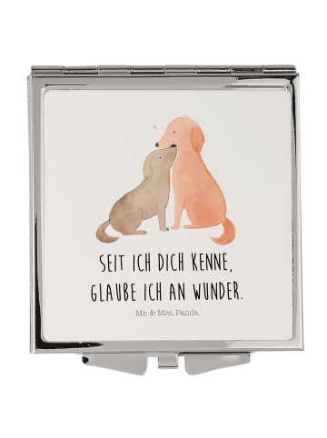 Mr. & Mrs. Panda Make-up-Spiegel Hunde Liebe mit Spruch in Weiß