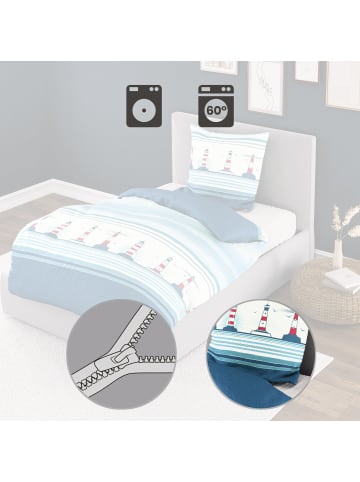 Bierbaum Seersucker Bettwäsche in blau