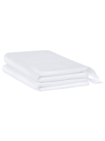 Beliani 2er-Set Handtuch ATIU in Weiß