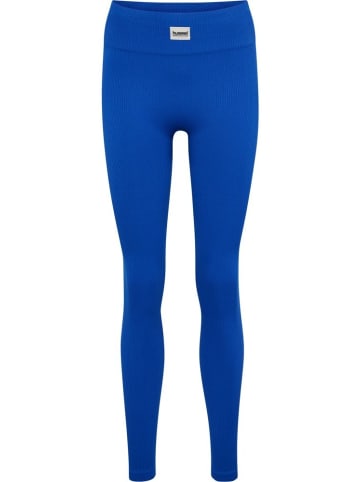 Hummel Leggings "Pulse Seamless Rib Mw Tights" in Blau