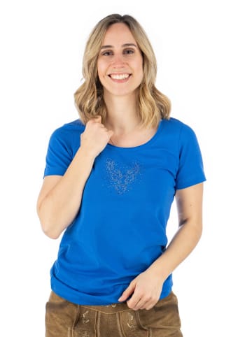 OS-Trachten T-Shirt Wimporo in mittelblau-hellblau