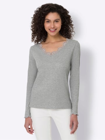 Heine Langarm-Shirt in hellgrau-meliert