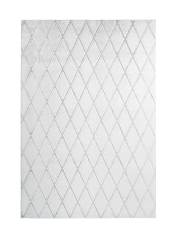 Kayoom Hochflor Teppich Vivica 225 in weiß - graublau - rechteckig