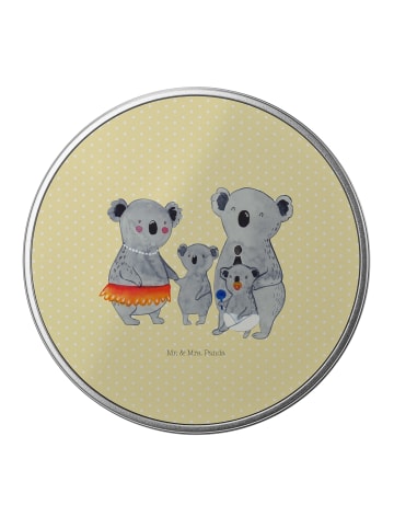 Mr. & Mrs. Panda Blechdose rund Koala Familie ohne Spruch in Gelb Pastell
