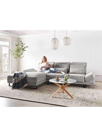 Beliani 4-tlg Ecksofa IKAST in Grau/Schwarz rechtsseitig