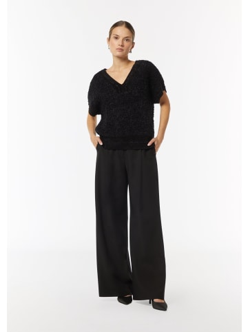 comma Strickpullover kurzarm in Schwarz