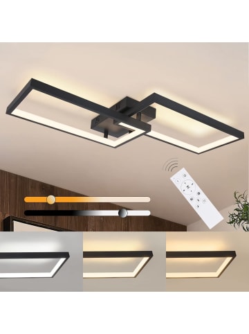 ZMH LED Deckenleuchte in schwarz Dimmbar 40W Wohnzimmerlampe aus Metall Modern