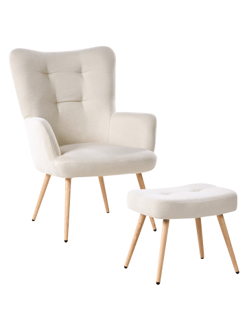 Beliani 2-tlg Sessel VEJLE in Beige/Braun