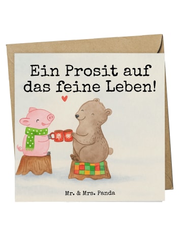 Mr. & Mrs. Panda Deluxe Karte Glühschwein Sause Design mit Spruch in Weiß