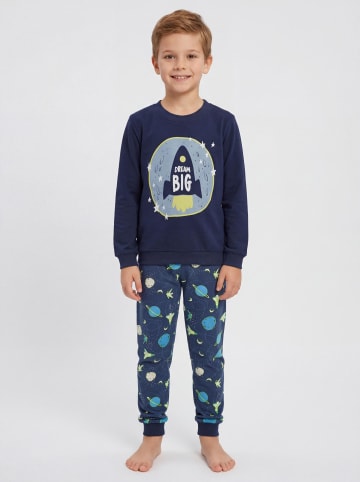 TupTam Kinder Jungen Pyjama Set Langarm 2-teilig in blau/grün