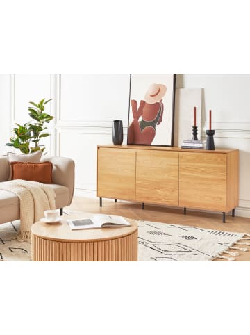 Beliani Sideboard NIKEA in Braun/Schwarz - (W) 165 x (H) 75 x (L) 40 cm