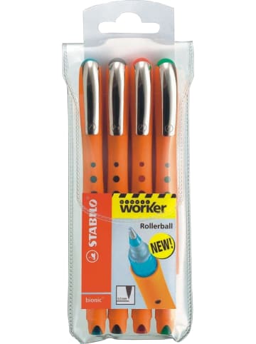 STABILO Rollerball bionic worker 0,5 mm sortiert Packung mit 4 Stück