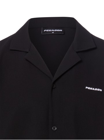 PEGADOR Hemd Troy Plissee in schwarz