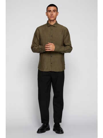 Matinique Langarm - Hemd MAmarc Gerade Passform in Olive Night