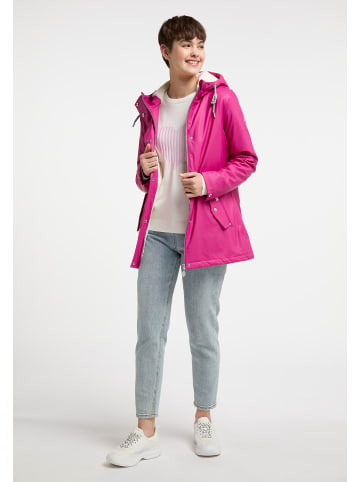 myMo Regenjacke Mit Webpelzfutter in Fuchsiapink