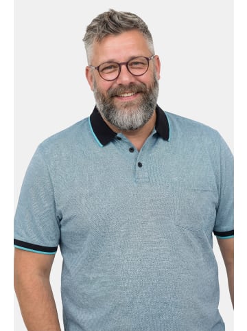 Men Plus Poloshirt in helles türkis