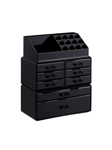 relaxdays 2x Make Up Organizer in Schwarz