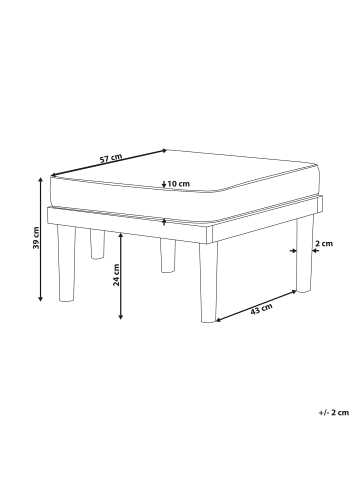 Beliani Hocker BARATTI in Braun/Beige - (W) 57 x (H) 39 x (L) 57 cm