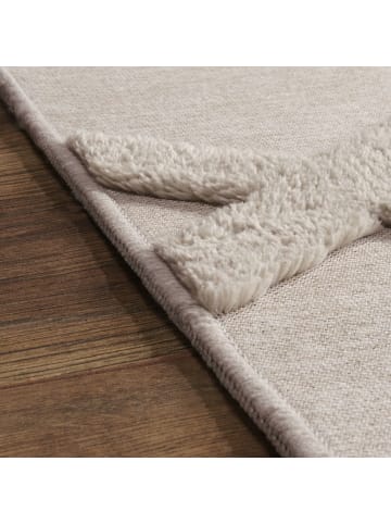 KADIMA DESIGN Waschbarer Teppich waschmaschinenwaschbar Rauten Küche, Flur in Creme