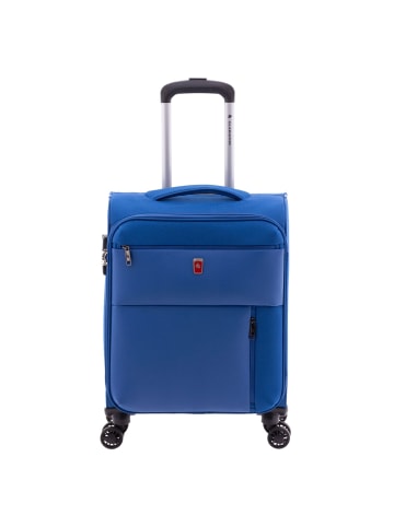 Gladiator 3700 4 Rollen Kabinentrolley 55 cm mit Dehnfalte blue