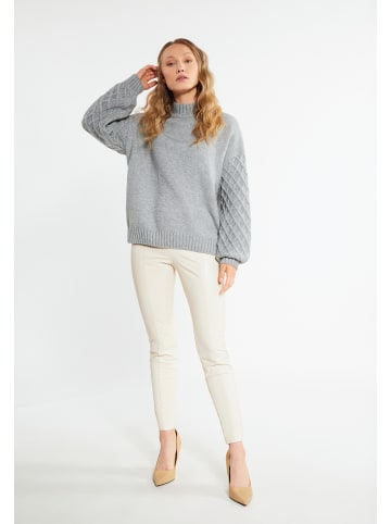 RISA Damen Strickpullover in grau melange