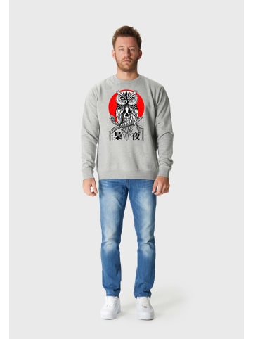 OLDSKULL Sweatshirt ASIAN SECRET OWL SKULL in Heather Grey